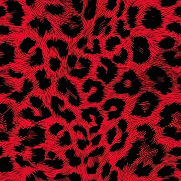 Red leopard fur texture seamless repeating pattern 4
