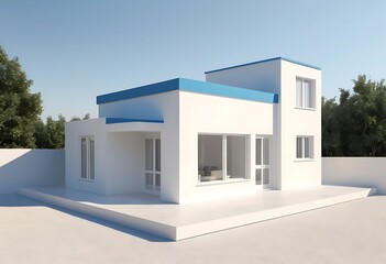 Modern Minimalist House Design With Blue Accents