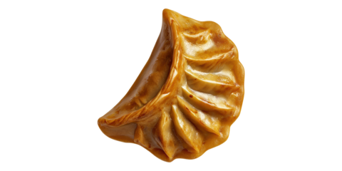Steamed dumpling with pleated design isolated on transparent background