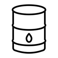 Oil Barrel Vector Line Icon Design