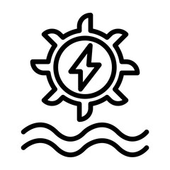 Water Turbine Vector Line Icon Design