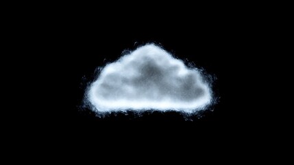 Glowing cloud shape on black background.