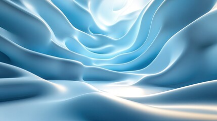 Obraz premium Glowing 3D futuristic landscape with a wavy surface and blue lighting effects. 