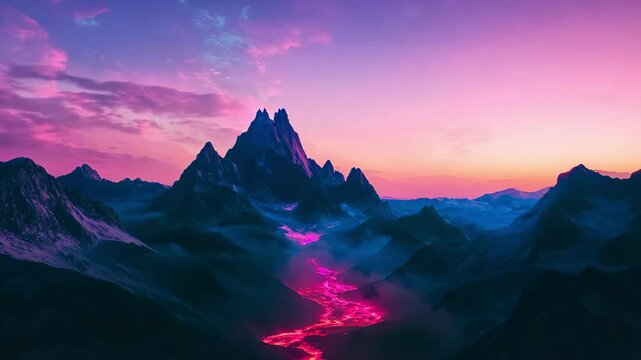 Dreamscape Mountains Bathed in Pastel Light - made with Generative AI