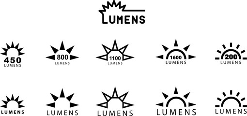 lumens icon set , vector illustration