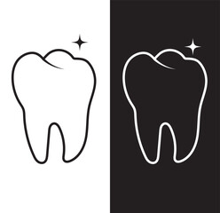 Print  Tooth vector icon, tooth silhouette vector, Black tooth shape symbol . 1176