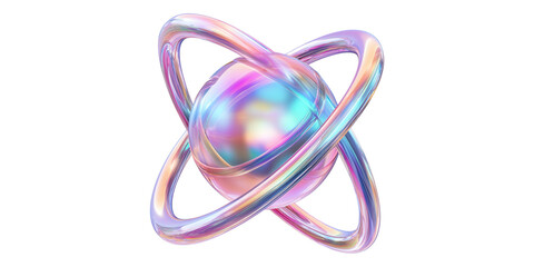 Abstract colorful orbital shape isolated on transparent background