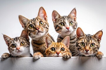 A bottom's-up view of inquisitive felines.