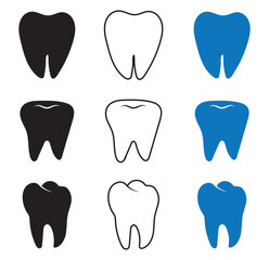 Print Tooth shape symbol vector icon . 1176