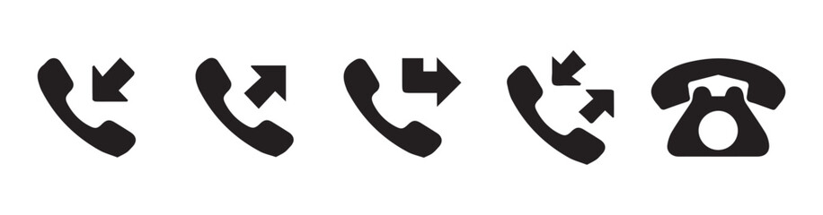 Phone call icon set, Telephone call sign, web icon, Contact us. Ringing phone simple icon set. Stock - Vector illustration eps 10