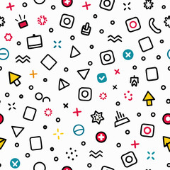Colorful social media icons pattern, website background, digital marketing