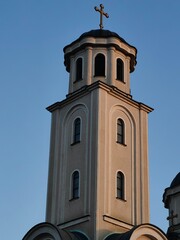 Fototapeta premium Morning Grace – Sunlit Orthodox Church Bell Tower