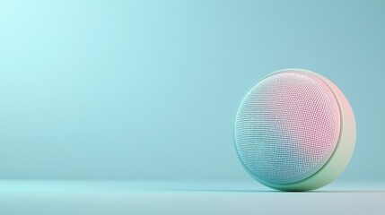 Immersive audio experience, a modern speaker against vibrant blue backdrop