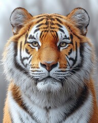 Fototapeta premium Artistic Tiger Portrait Black White Digital Manipulation