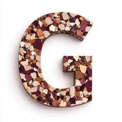 Colorful Stone Mosaic Letter G Decorative Alphabet for Design Projects