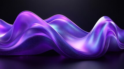 Purple liquid wave flowing gracefully on a smooth black background creating a dynamic visual effect