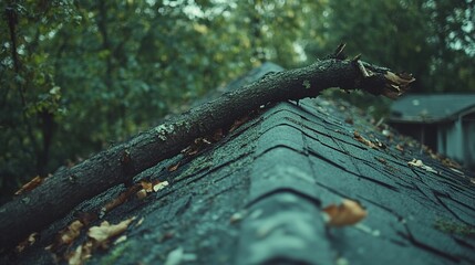 Tree Branch on Roof.