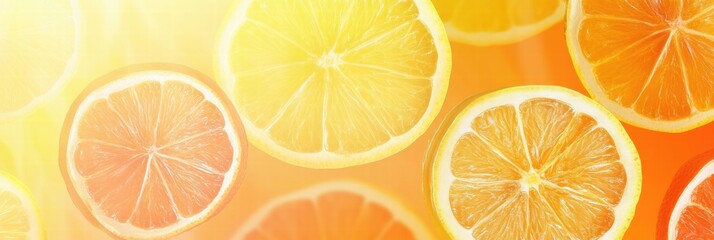 Obraz premium Fresh citrus slices in vibrant sunlight creating a bright and cheerful atmosphere. Generative AI