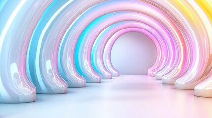Obraz premium Colorful abstract archway with soft lighting.