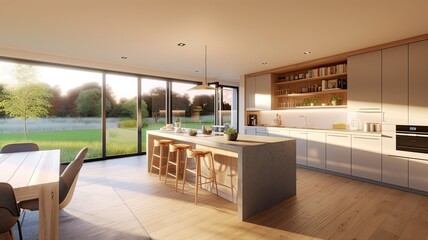 The Perfect Blend of Comfort and Sophistication in a Spacious Kitchen