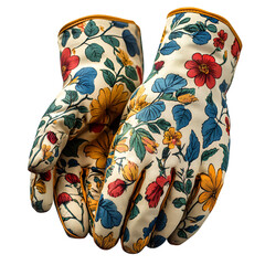 Vintage Floral Gardening Gloves Colorful Flower Pattern Retro Hand Protection