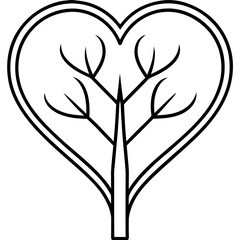 Love Tree Line Art Illustration