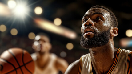 Basketball Player Focused at Game 