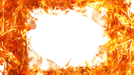 A square fire frame, isolated on a white background.