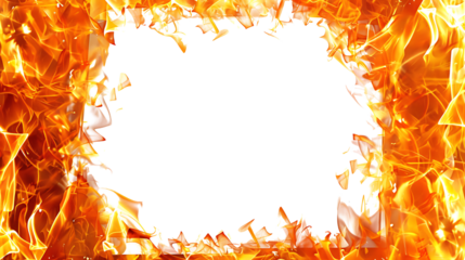 A square fire frame, isolated on a white background.