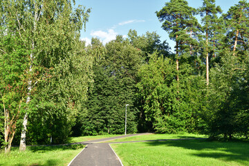 Park with a running tracks, Russia