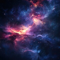 Obraz premium Space scene with stars in the galaxy. Panorama, nebulae and galaxies.