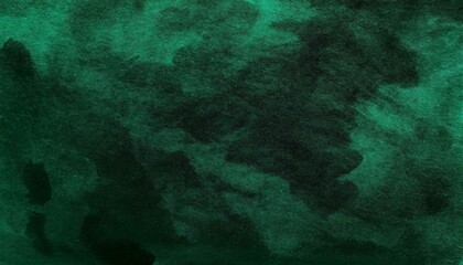 Fototapeta premium Black emerald jade green abstract pattern watercolor background. Stain splash rough daub grain grunge. Dark shades. Water liquid fluid. Design. Template