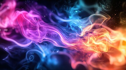 Obraz premium A dynamic abstract texture with layers of bright colors, visually representing an energetic atmosphere.