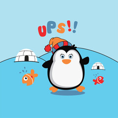 Cute and adorable penguin vector