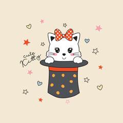 Adorable and cute cat vector with a playful expression and charming personality
