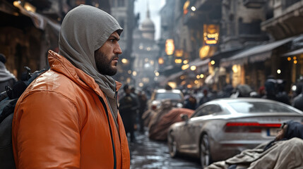 Obraz premium Street Life in Urban Winter 