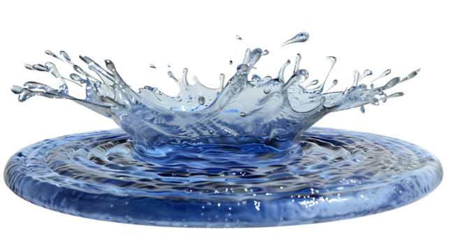An artistic representation of water splashing outward in a circular motion