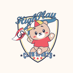 Sports club logo featuring a cute animal mascot in a modern and dynamic vector design.
