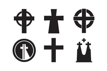 BestCross of Hope set vector,bundle silhouette, illustration