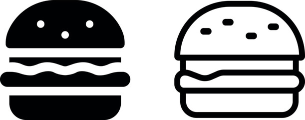 Delicious Burger Vector Icon Set – Tasty and Mouthwatering Designs