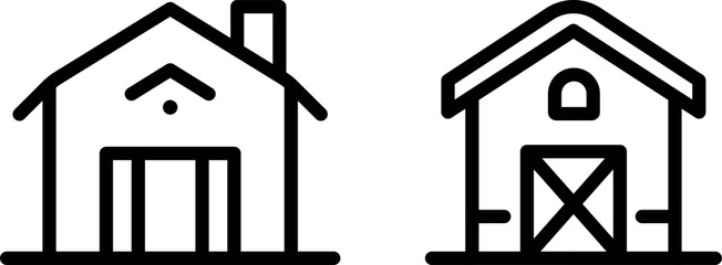 Rustic Farmhouse Vector Icon Set – Classic and Countryside Designs