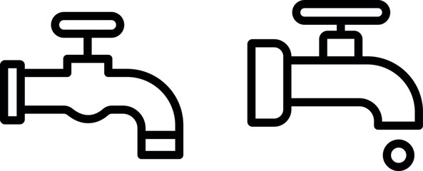 Modern Faucet Vector Icon Set – Sleek and Functional Water Tap Designs
