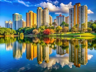 Fototapeta premium Stunning, photorealistic AI image of Londrina Lake 1.