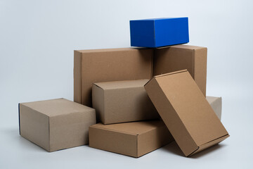 Paper box. Cardboard box isolated on white background. Place for text. Gift box 
