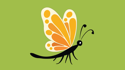 Open Wings Butterfly in a white background vector icon, Colorful Butterfly Illustration - Modern Nature Design.