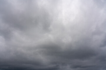 Grey overcast clouds in sky