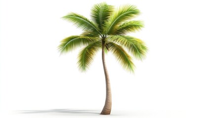 Obraz premium Tropical palm tree isolated on white background; travel, vacation