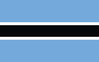Obraz premium National flag of Botswana. Botswana flag Vector. National flag of Botswana. Botswana flag official colors and proportion digital vector illustration.