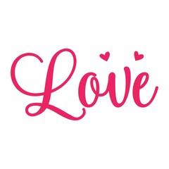 Love valentine typography design on plain white transparent isolated background for card, shirt, hoodie, sweatshirt, apparel, tag, mug, icon, poster or badge