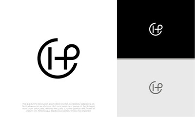 Initials CH. H logo design. Initial Letter Logo. Innovative high tech logo template.	
